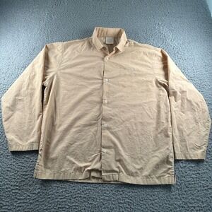 Kith Parachute Pajama Top Mens M Paisley Embroidered Logo Beige Button Down